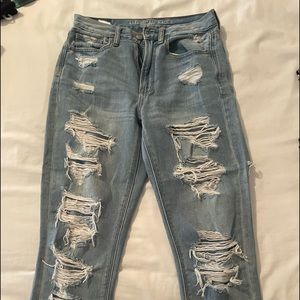 American Eagle distressed mom jeans